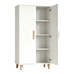 Cabinet Tamera white with natural color MDF 60x30x120cm - Image 2