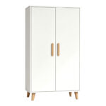 Cabinet Tamera white with natural color MDF 60x30x120cm - Image 3