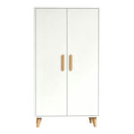 Cabinet Tamera white with natural color MDF 60x30x120cm - Image 4