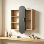 Wall shelf Jonna sonoma with anthracite MDF 60x10x80cm