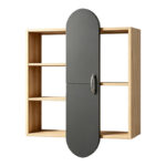 Wall shelf Jonna sonoma with anthracite MDF 60x10x80cm - Слика 3