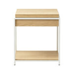 Side table Odar with storage space sonoma MDF with white metal 51x51x60cm - Image 3