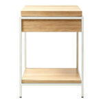 Console table Odar with storage space sonoma MDF with white metal 63x63x80cm - Image 3