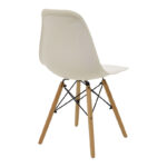 Julita chair cream PP with wooden legs in natural finish 46x52x81cm - Слика 2