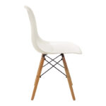 Julita chair cream PP with wooden legs in natural finish 46x52x81cm - Слика 3
