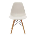 Julita chair cream PP with wooden legs in natural finish 46x52x81cm - Слика 4