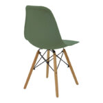 Julita chair olive green PP with wooden legs in natural finish 46x52x81cm - Слика 2