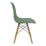 Julita chair olive green PP with wooden legs in natural finish 46x52x81cm - Слика 3