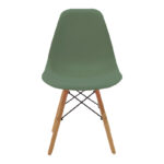 Julita chair olive green PP with wooden legs in natural finish 46x52x81cm - Слика 4
